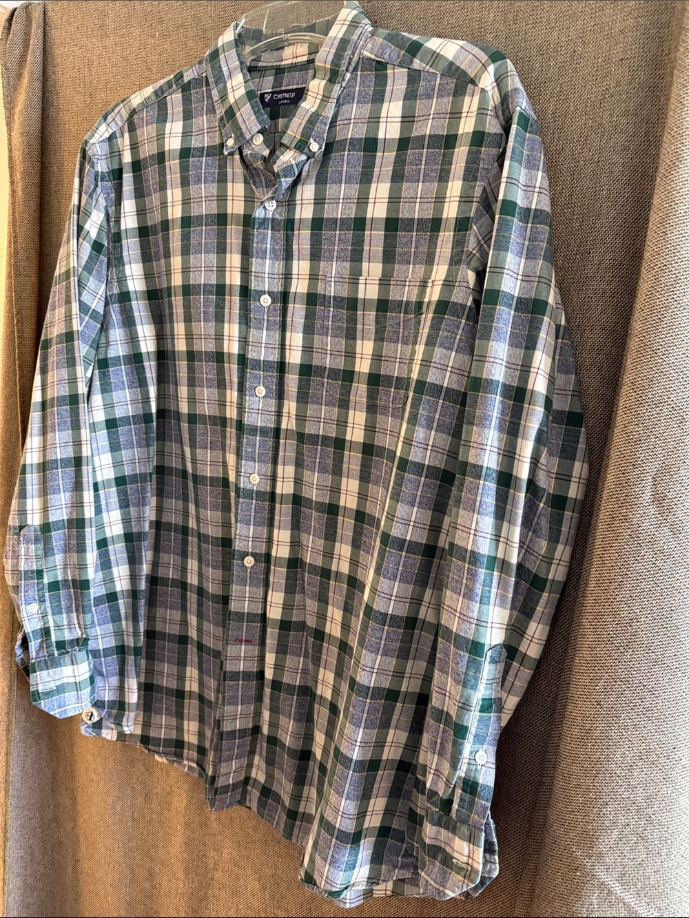 Daniel Cremieux Green, Blue & White Plaid Button-Down Shirt